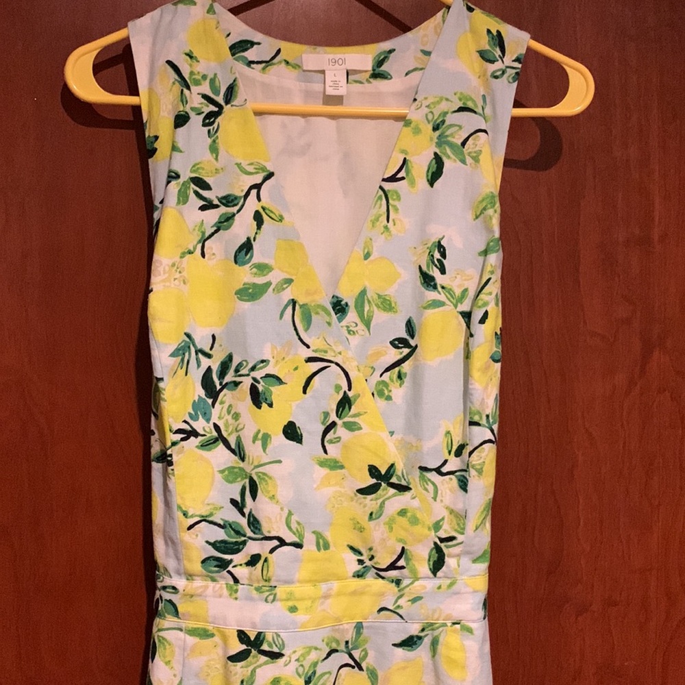 1901 Tie Front Lemon Print Mini Dress - Picture 4 of 14